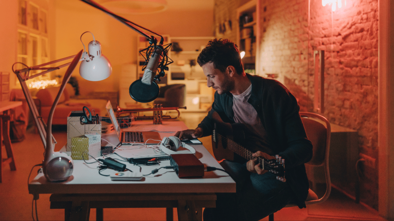 A songwriter writes a song using the classic song structure: Intro, Verse, Pre-Chorus, Chorus…